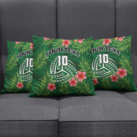 Custom Hawaii Volleyball Pillow Cover Kakau Abstract and Tropical Plants Green Color LT03 - Polynesian Pride