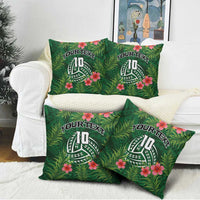 Custom Hawaii Volleyball Pillow Cover Kakau Abstract and Tropical Plants Green Color LT03 - Polynesian Pride