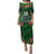 Custom Hawaii Volleyball Puletasi Kakau Abstract and Tropical Plants Green Color - Polynesian Pride
