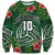 Custom Hawaii Volleyball Sweatshirt Kakau Abstract and Tropical Plants Green Color - Polynesian Pride