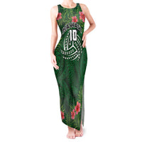 Custom Hawaii Volleyball Tank Maxi Dress Kakau Abstract and Tropical Plants Green Color LT03 Women Green - Polynesian Pride