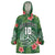Custom Hawaii Volleyball Wearable Blanket Hoodie Kakau Abstract and Tropical Plants Green Color - Polynesian Pride