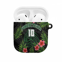 Custom Hawaii Volleyball AirPods Case Kakau Abstract and Tropical Plants Black Color LT03 Black - Polynesian Pride