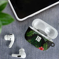 Custom Hawaii Volleyball AirPods Case Kakau Abstract and Tropical Plants Black Color LT03 - Polynesian Pride