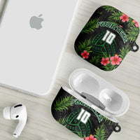 Custom Hawaii Volleyball AirPods Case Kakau Abstract and Tropical Plants Black Color LT03 - Polynesian Pride