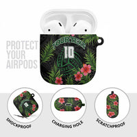 Custom Hawaii Volleyball AirPods Case Kakau Abstract and Tropical Plants Black Color LT03 - Polynesian Pride