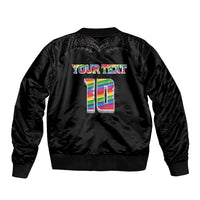 Custom Hawaii Rainbow Warriors Bomber Jacket Kakau Shark Tooth and Polynesian Art Tattoo LT03 - Polynesian Pride