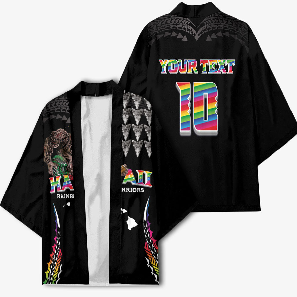 Custom Hawaii Rainbow Warriors Kimono Kakau Shark Tooth and Polynesian Art Tattoo LT03 - Polynesian Pride