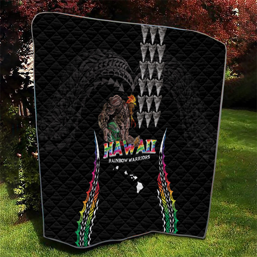 Hawaii Rainbow Warriors Quilt Kakau Shark Tooth and Polynesian Art Tattoo LT03 - Polynesian Pride