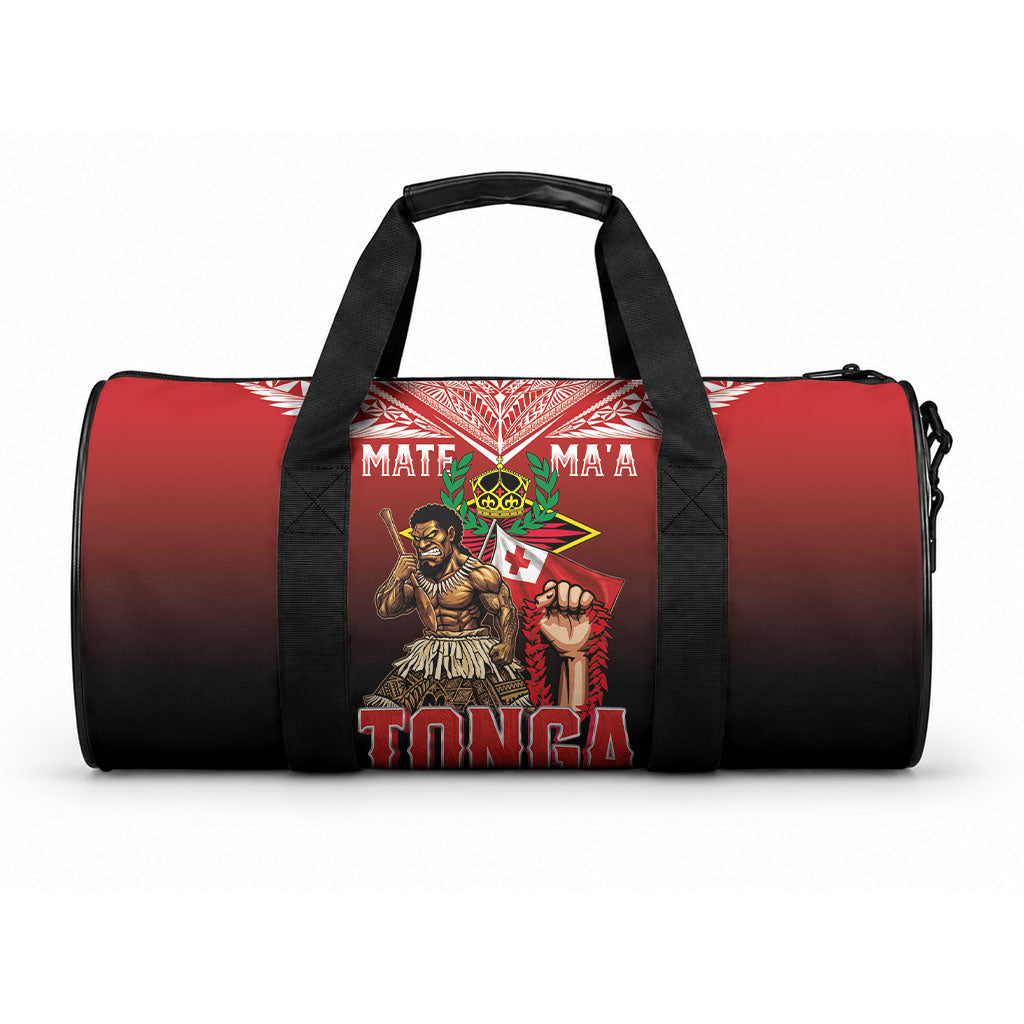 Mate Ma'a Tonga Duffle Bag Traditional Warrior and Ngatu Art Pattern LT03 One size Red - Polynesian Pride
