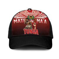 Mate Ma'a Tonga Mesh Trucker Cap Traditional Warrior and Ngatu Art Pattern LT03 One Size Black Red - Polynesian Pride