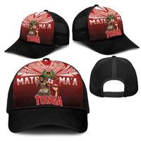 Mate Ma'a Tonga Mesh Trucker Cap Traditional Warrior and Ngatu Art Pattern LT03 - Polynesian Pride