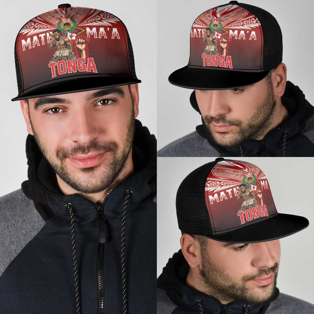 Mate Ma'a Tonga Mesh Trucker Cap Traditional Warrior and Ngatu Art Pattern LT03 - Polynesian Pride