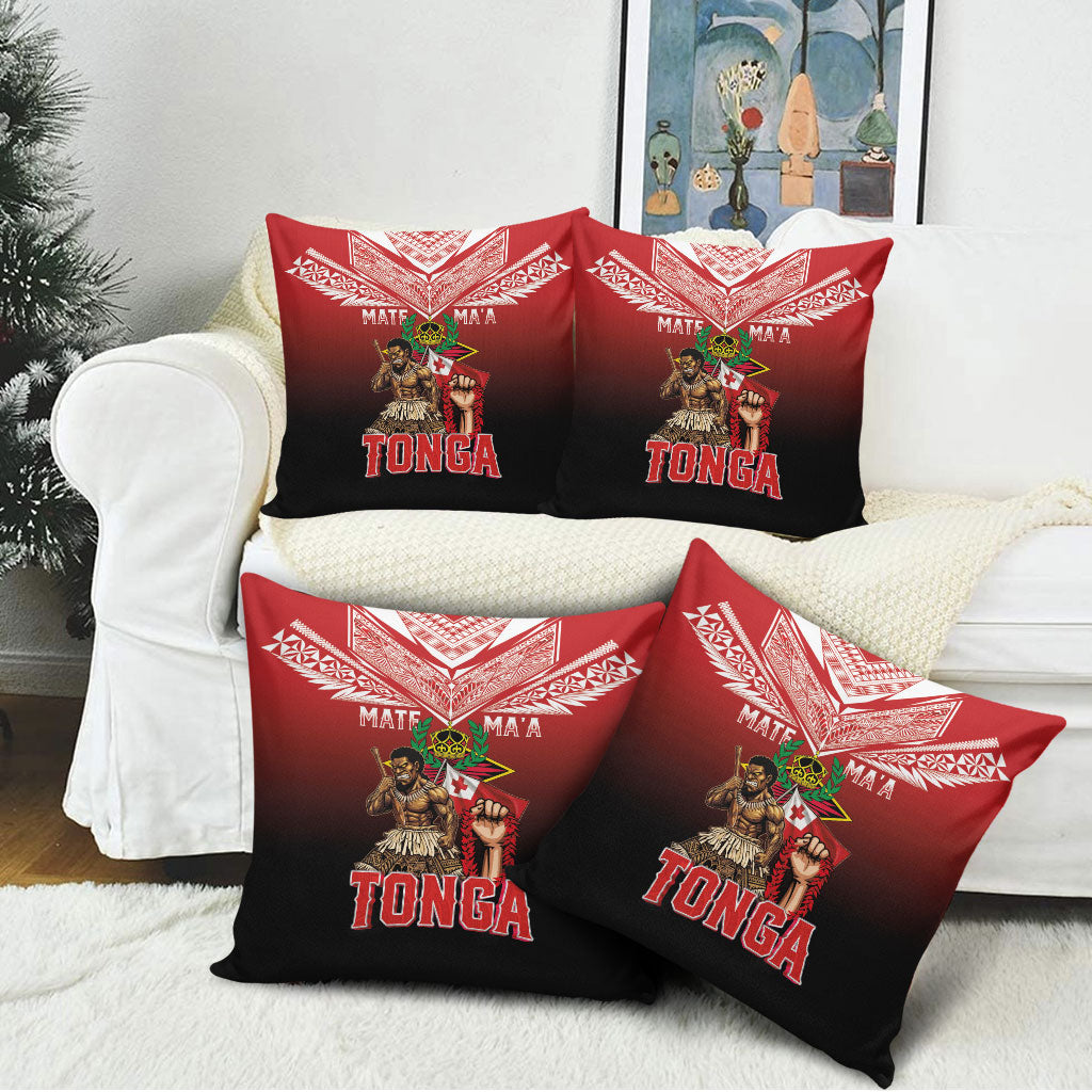 Mate Ma'a Tonga Pillow Cover Traditional Warrior and Ngatu Art Pattern LT03 - Polynesian Pride