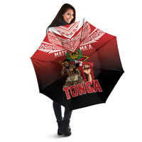 Mate Ma'a Tonga Umbrella Traditional Warrior and Ngatu Art Pattern LT03 - Polynesian Pride