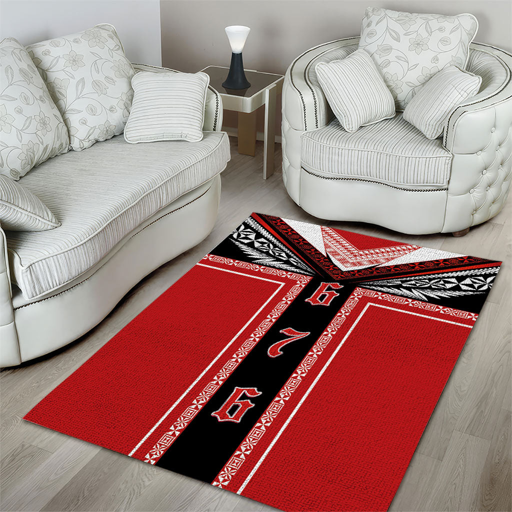 Tonga Area Rug Tribal Pacific Ngatu Motif LT03 - Polynesian Pride