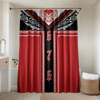 Tonga Bathroom Set Tribal Pacific Ngatu Motif LT03 Shower Curtain Only Red - Polynesian Pride