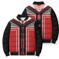 Tonga Bomber Puffer Jacket Tribal Pacific Ngatu Motif LT03 - Polynesian Pride