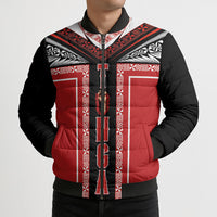 Tonga Bomber Puffer Jacket Tribal Pacific Ngatu Motif LT03 - Polynesian Pride