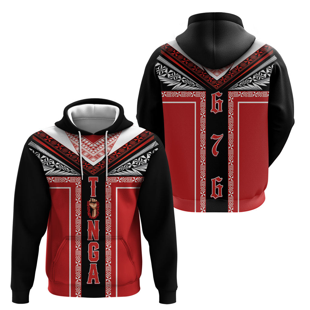 Tonga Hoodie Tribal Pacific Ngatu Motif LT03 - Polynesian Pride