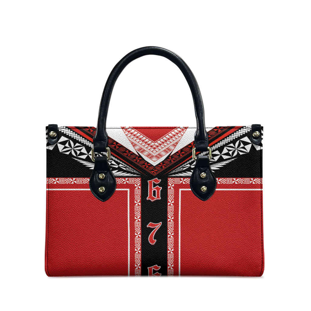 Tonga Leather Bag Tribal Pacific Ngatu Motif LT03 - Polynesian Pride