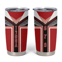 Tonga Tumbler Cup Tribal Pacific Ngatu Motif LT03 Red - Polynesian Pride