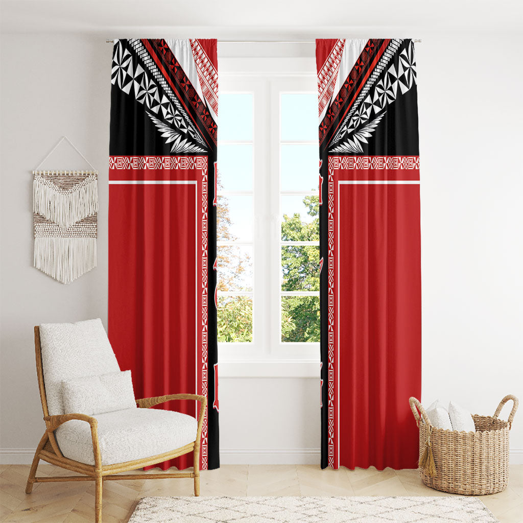 Tonga Window Curtain Tribal Pacific Ngatu Motif LT03 - Polynesian Pride