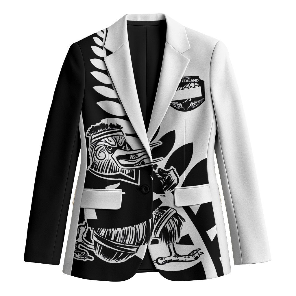 Custom Aotearoa Rugby League Blazer Kiwi Haka and Fern - Sporty Style LT03 Unisex Black - Polynesian Pride