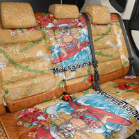 Hawaii Mele Kalikimaka Back Car Seat Cover Funny Santa Claus Surfing on Tropical Plants LT03 - Polynesian Pride
