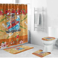 Hawaii Mele Kalikimaka Bathroom Set Funny Santa Claus Surfing on Tropical Plants LT03 Bathroom Set (4 pcs) Multicolor - Polynesian Pride