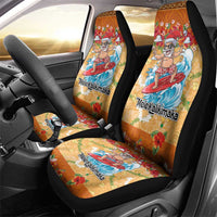 Hawaii Mele Kalikimaka Car Seat Cover Funny Santa Claus Surfing on Tropical Plants LT03 - Polynesian Pride