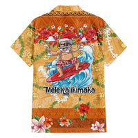Hawaii Mele Kalikimaka Family Matching Puletasi and Hawaiian Shirt Funny Santa Claus Surfing on Tropical Plants LT03 - Polynesian Pride