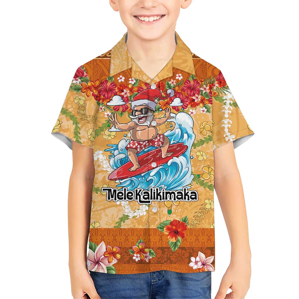 Hawaii Mele Kalikimaka Hawaiian Shirt Funny Santa Claus Surfing on Tropical Plants LT03 - Polynesian Pride