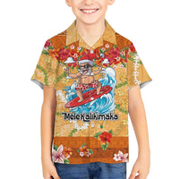 Hawaii Mele Kalikimaka Hawaiian Shirt Funny Santa Claus Surfing on Tropical Plants LT03 - Polynesian Pride