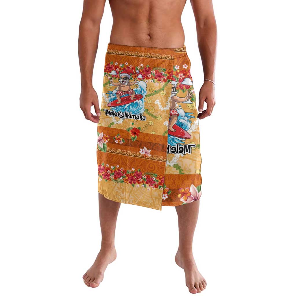 Hawaii Mele Kalikimaka Lavalava Funny Santa Claus Surfing on Tropical Plants LT03 Multicolor - Polynesian Pride