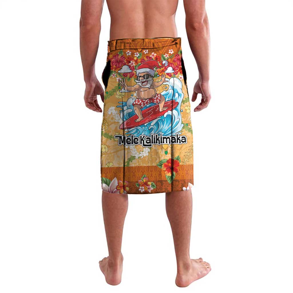 Hawaii Mele Kalikimaka Lavalava Funny Santa Claus Surfing on Tropical Plants LT03 - Polynesian Pride