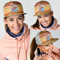 Hawaii Mele Kalikimaka Mesh Trucker Cap Funny Santa Claus Surfing on Tropical Plants - Polynesian Pride