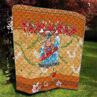 Hawaii Mele Kalikimaka Quilt Funny Santa Claus Surfing on Tropical Plants LT03 - Polynesian Pride