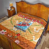 Hawaii Mele Kalikimaka Quilt Funny Santa Claus Surfing on Tropical Plants LT03 - Polynesian Pride