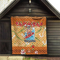 Hawaii Mele Kalikimaka Quilt Funny Santa Claus Surfing on Tropical Plants LT03 - Polynesian Pride