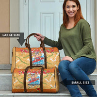 Hawaii Mele Kalikimaka Travel Bag Funny Santa Claus Surfing on Tropical Plants - Polynesian Pride