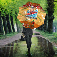 Hawaii Mele Kalikimaka Umbrella Funny Santa Claus Surfing on Tropical Plants LT03 - Polynesian Pride