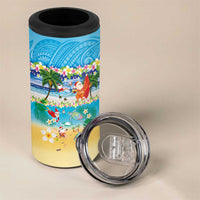 Polynesian Merry Christmas 4 in 1 Can Cooler Tumbler Funny Santa Beach Tropical Plant and Turtle LT03 - Polynesian Pride