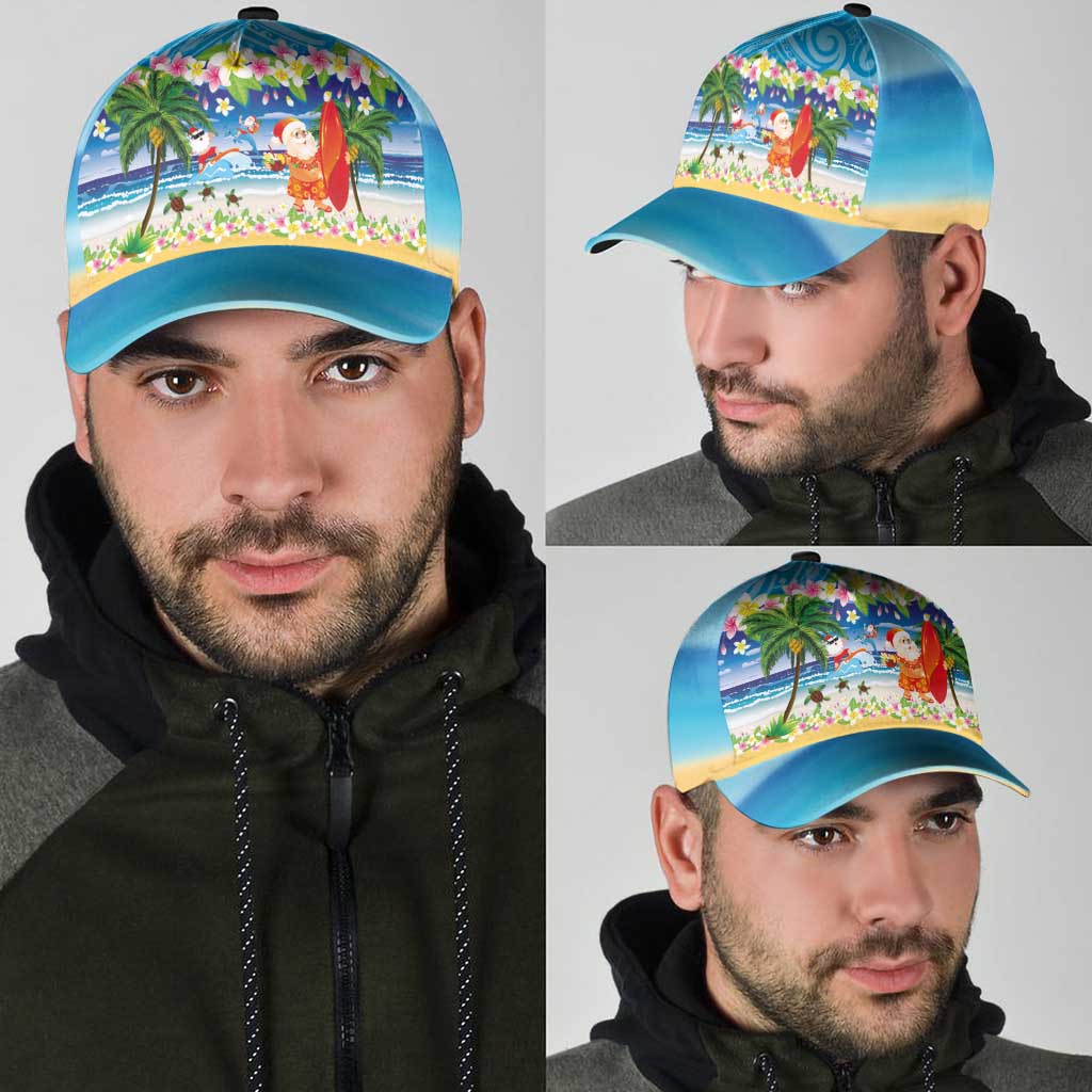 Polynesian Merry Christmas Classic Cap Funny Santa Beach Tropical Plant and Turtle - Polynesian Pride
