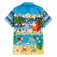 Polynesian Merry Christmas Family Matching Mermaid Dress and Hawaiian Shirt Funny Santa Beach Tropical Plant and Turtle LT03 - Polynesian Pride
