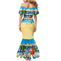 Polynesian Merry Christmas Family Matching Mermaid Dress and Hawaiian Shirt Funny Santa Beach Tropical Plant and Turtle LT03 - Polynesian Pride