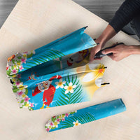 Polynesian Merry Christmas Umbrella Funny Santa Beach Tropical Plant and Turtle LT03 - Polynesian Pride