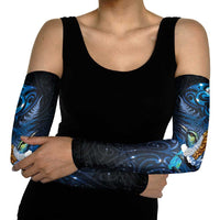 Aotearoa Matariki Arm Sleeves Maori Tribal with Silver Fern and Tui Bird Galaxy Style LT03 - Polynesian Pride
