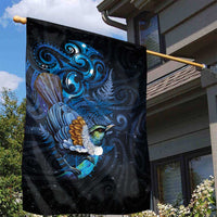 Aotearoa Matariki Garden Flag Maori Tribal with Silver Fern and Tui Bird Galaxy Style LT03 - Polynesian Pride