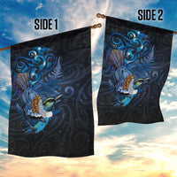 Aotearoa Matariki Garden Flag Maori Tribal with Silver Fern and Tui Bird Galaxy Style LT03 - Polynesian Pride